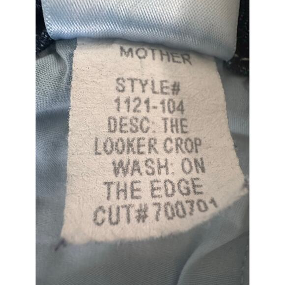 Mother The Looker Crop 5 Pocket Blue Jeans Damaged 29 on the edge large denim - Picture 8 of 10